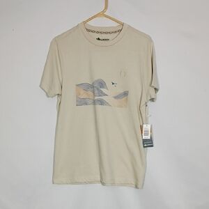NWT Tallwoods Men's Oatmeal Rolling Waves Graphic Tshirt Size Small